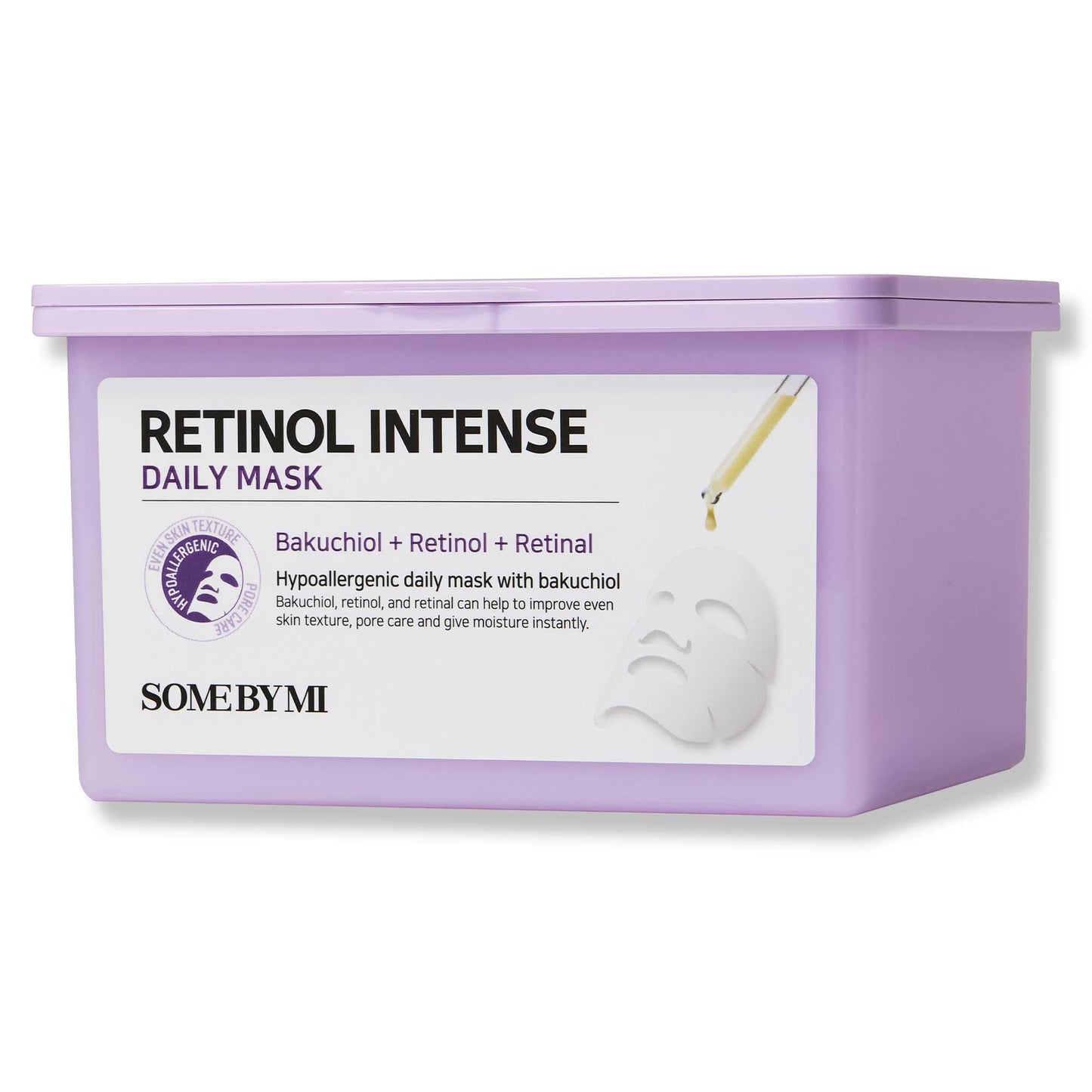 SOME BY MI Retinol Intense Daily Mask - 30 Sheets, 11.8Oz - Mild Korean Retinol Vegan Face Sheet