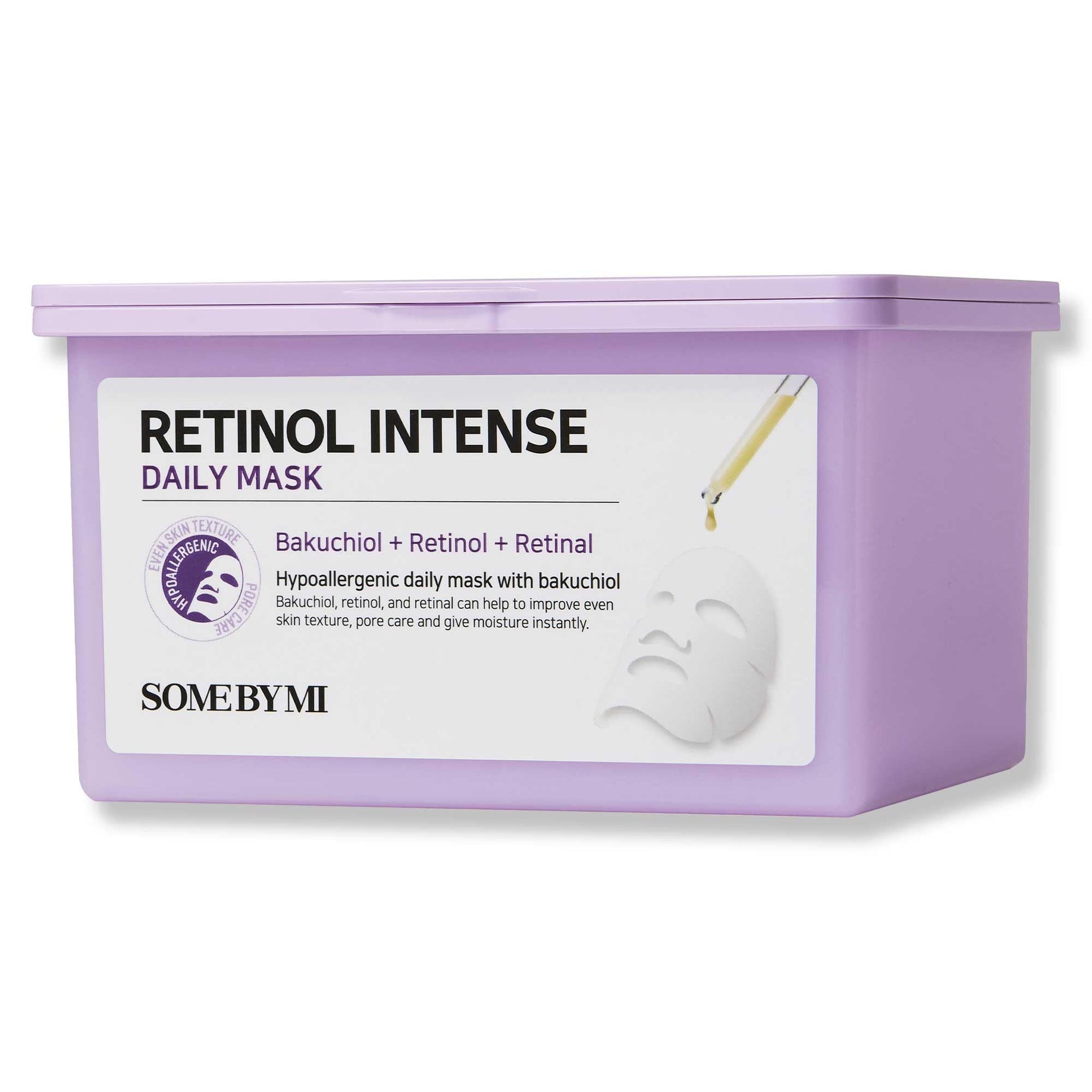 SOME BY MI Retinol Intense Daily Mask - 30 Sheets, 11.8Oz - Mild Korean Retinol Vegan Face Sheet