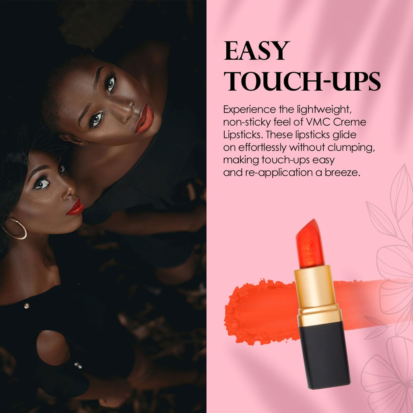 Vera Moore Creme Lipstick, Long Lasting, Lightweight, Moisturizing Opaque Color with Staying Power, Fragrance, and Paraben Free Cosmetics Soft Lipstick (Naughty)