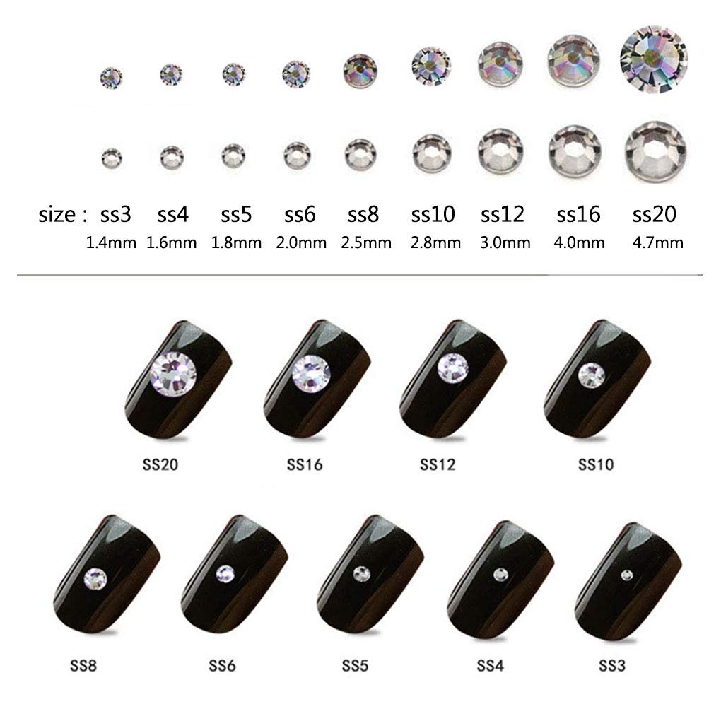 Rhinestones flat back gems round DIY decorative Nail Face and apparel accessories ss3-20 mix size(4320pcs violet)