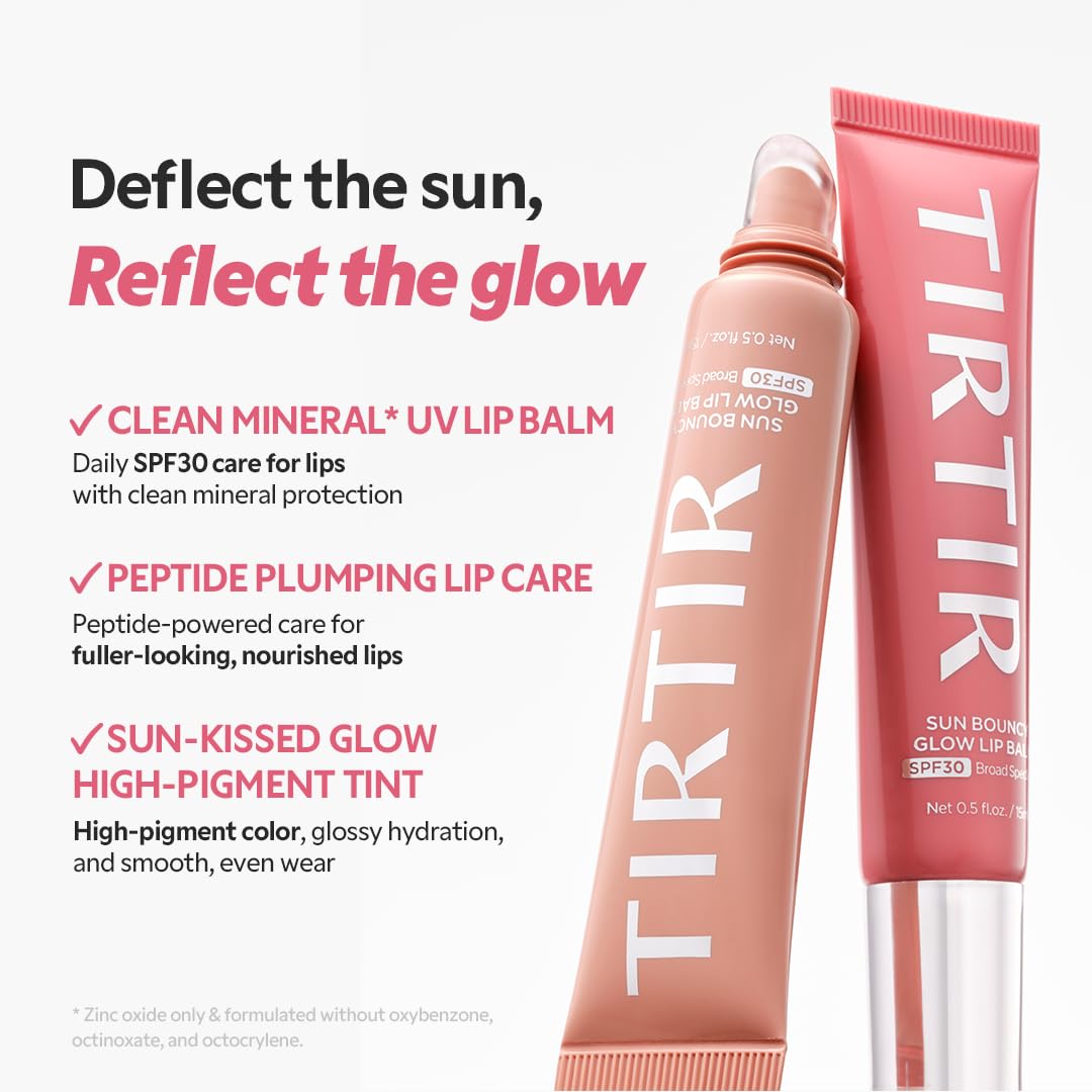TIRTIR Sun Bouncy Glow Lip Balm #04 Burn Maple | SPF 30, Korean Skincare, UV Shield Lip Sunscreen
