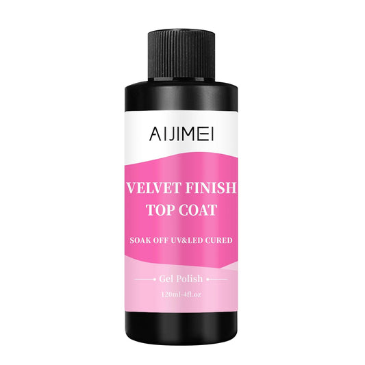 AIJIMEI Velvet Finish Top Coat – Luxurious Matte Effect, Quick Dry, Easy Application, Suitable for