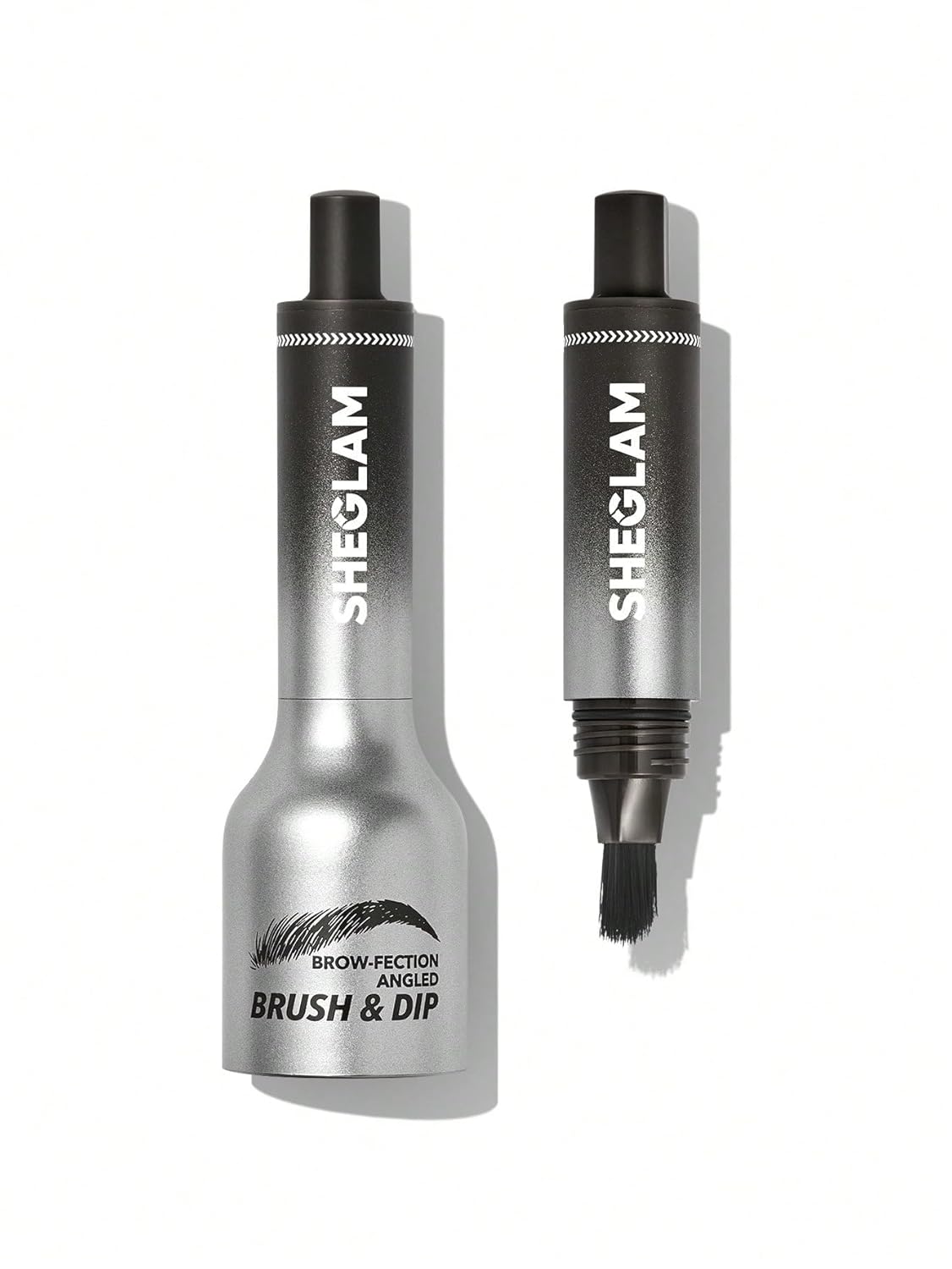 SHEGLAM Brow-Fection Angled Brush & Dip Upgraded Microblading Eyebrow Pen Long Lasting Waterproof Easy To Color-Charcoal