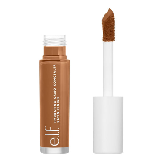 e.l.f. Hydrating Camo Concealer, Covers Blemishes & Under-Eye Circles, Full-Coverage & Delivers A Satin Finish, Vegan & Cruelty-Free, Deep Cinnamon