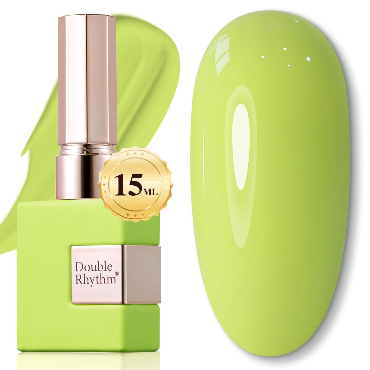 Double Rhythm Pastel Green Gel Polish Sheer Neutral Natural Light Milky Same Color Same Bottle 15ML Jelly UV Nail Art DIY at Home (Pale Green-A1410)