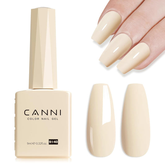 CANNI Nude Color Gel Polish, 1Pcs Albescent White Nude High Gloss Soak Off U V Gel Nail French Nail