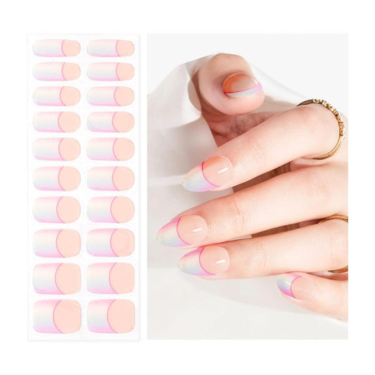 Semi Cured Gel Nail Strips | Built-In Gel Top Coat | UV Light Required | Salon Quality, Easy