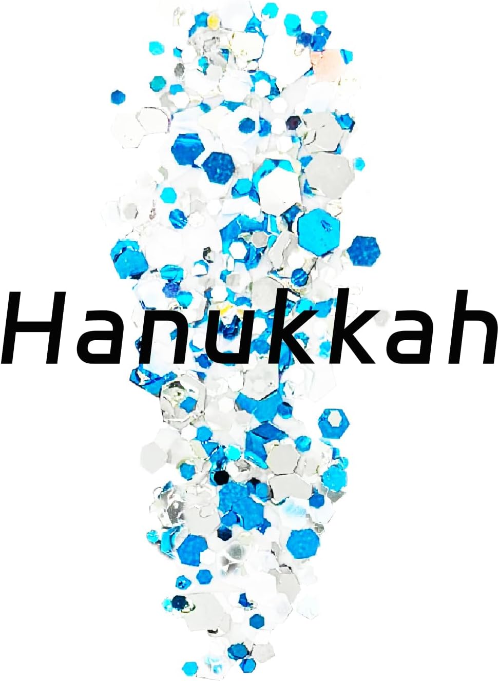 Hanukkah Glitter Gel for Body, Face, Hair and Lip, Color Changing Glitter Gel Under Light (Hanukkah)