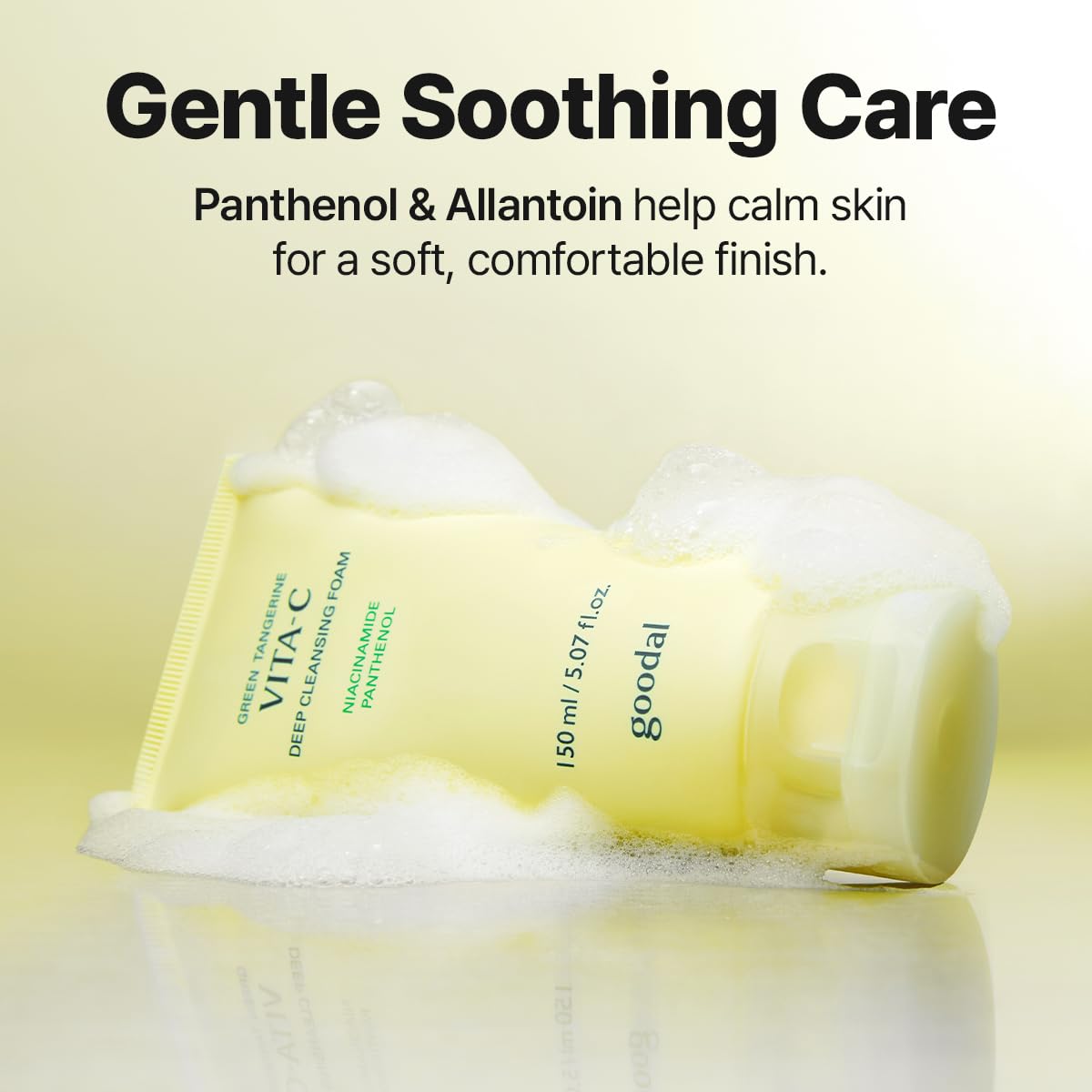 GOODAL Green Tangerine Vitamin C Cleansing Foam for Sensitive Skin | Gentle Formula for Deep