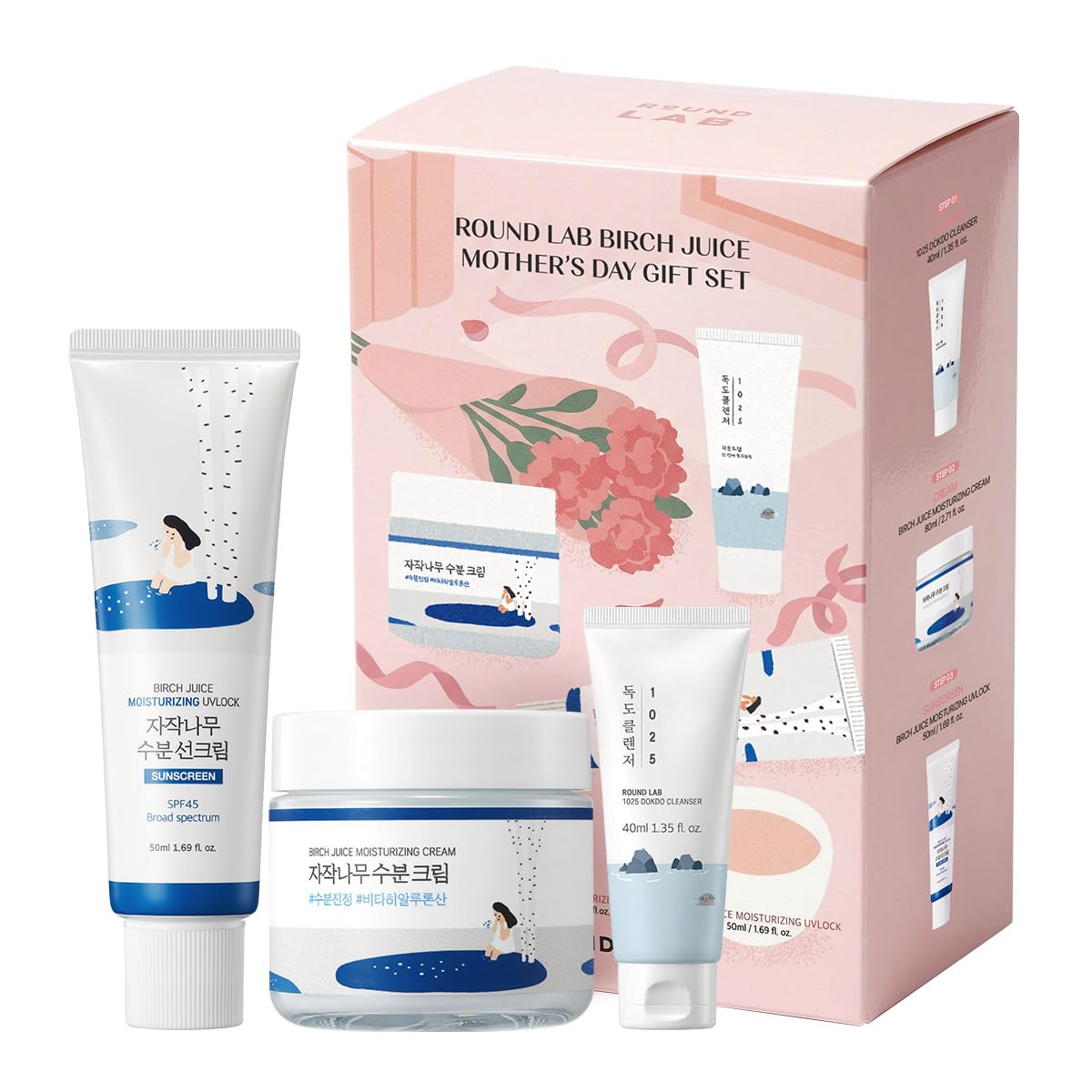 ROUND LAB Hydrating Skin Care Gift Set