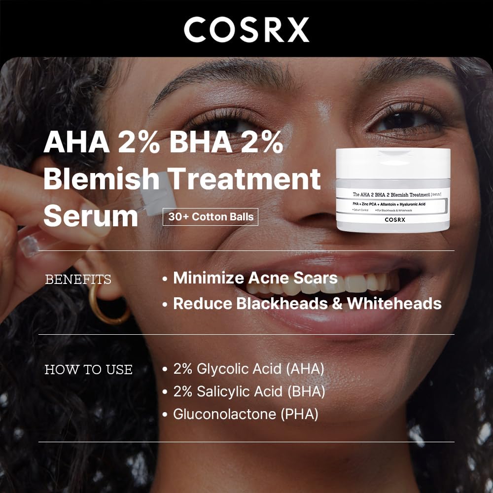 COSRX AHA 2% BHA 2% Blemish Treatment Serum, Quick & Easy Spot Care (50g)