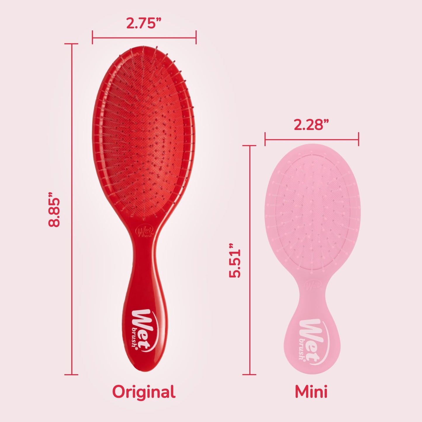Wet Brush Original Detangler Hair Brush, Poppy Red, For All Hair Textures