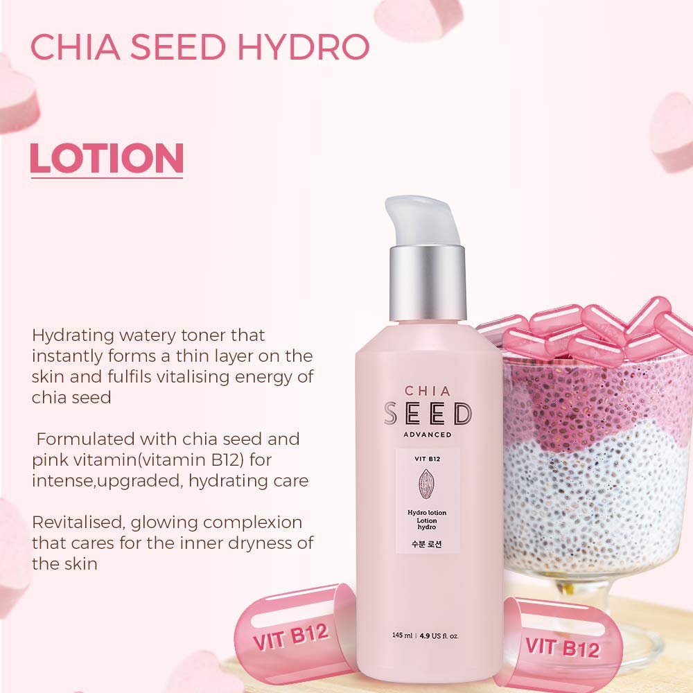 THE FACE SHOP Chia Seed Hydro Lotion | Soft Hydrating Lotion for Skin Moisturizing & Nourishing