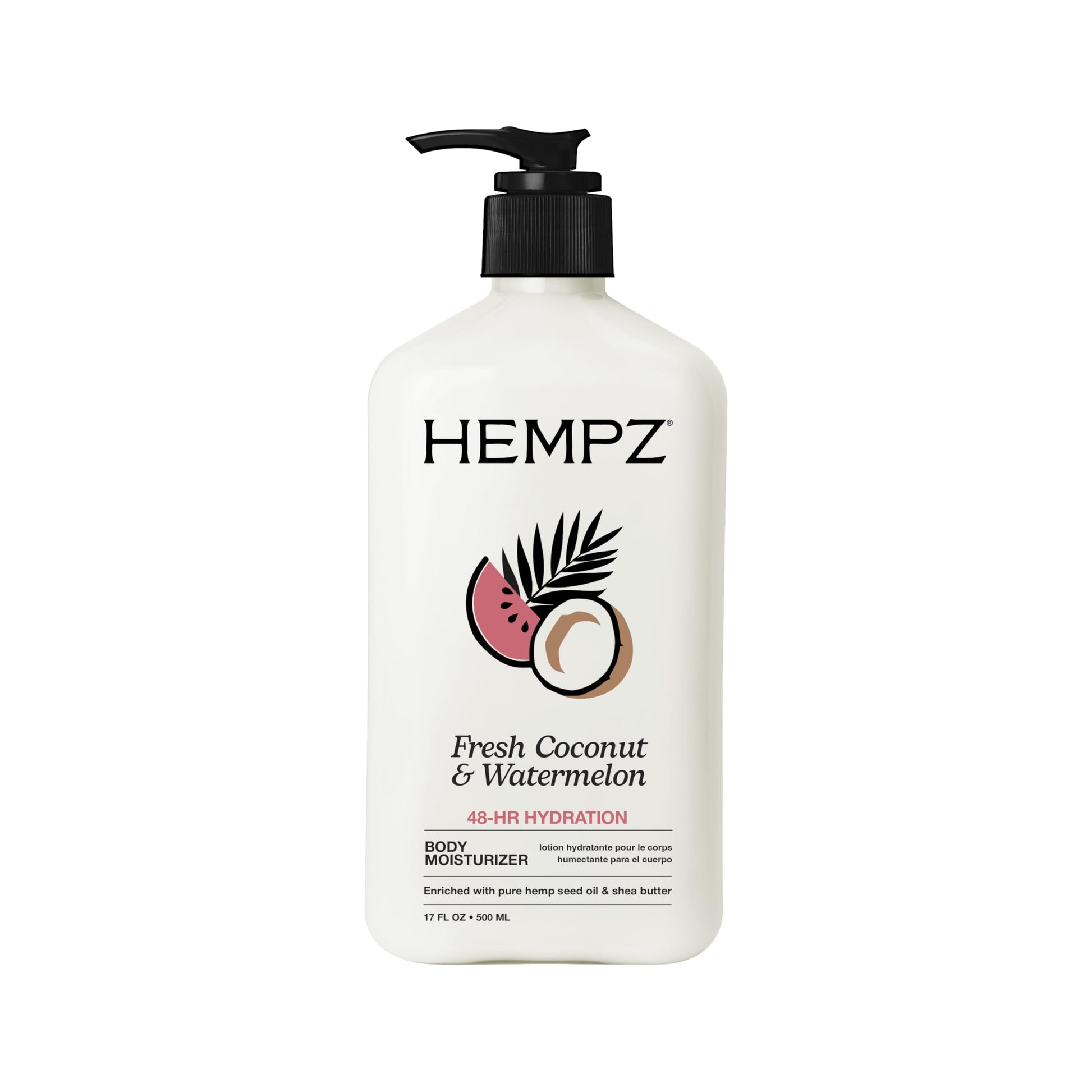 Hempz Body Lotion - Fresh Coconut & Watermelon Daily Moisturizing Cream, Shea Butter Body