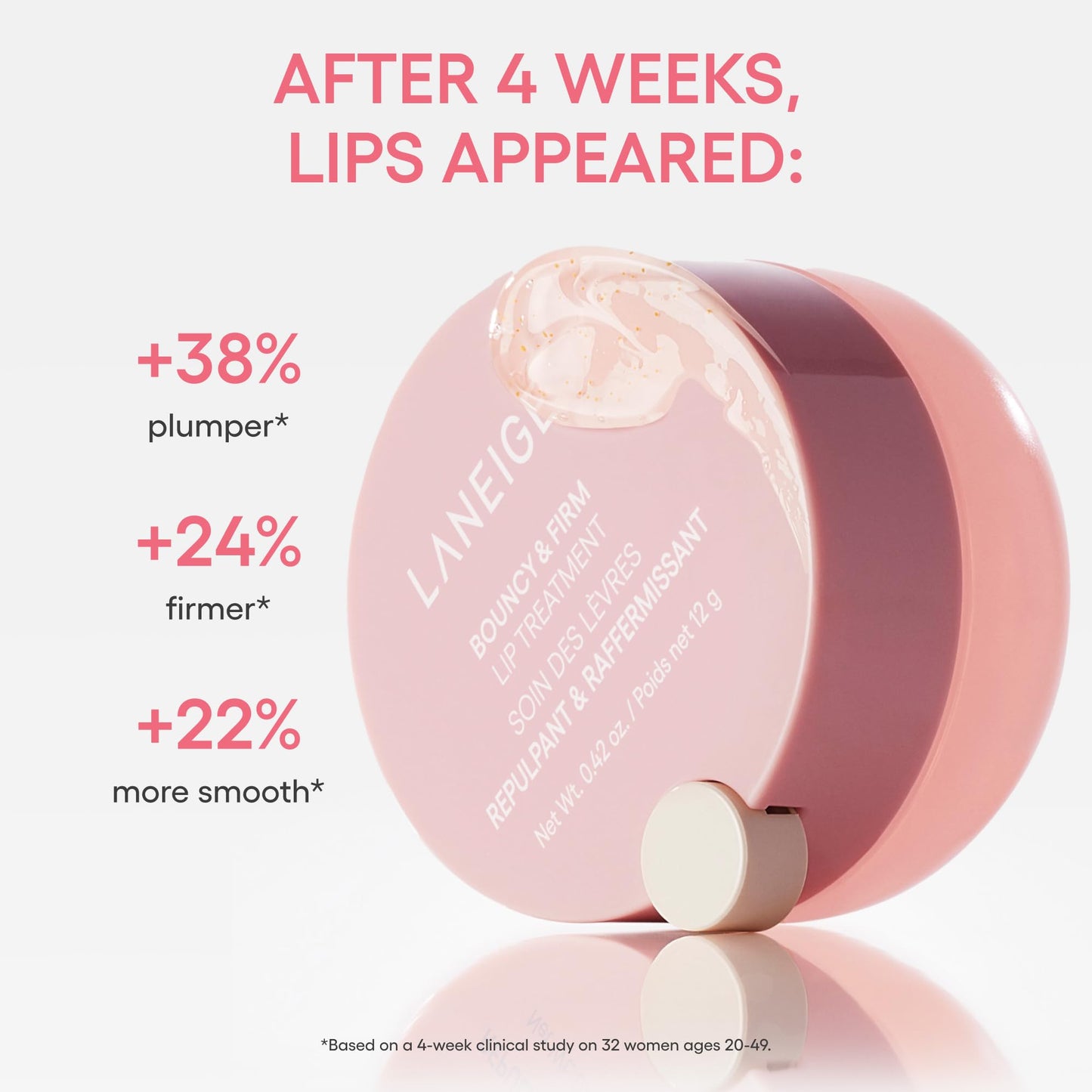 LANEIGE Bouncy & Firm Lip Treatment: Plumping & Firming Lip Care with Peony & Collagen Complex