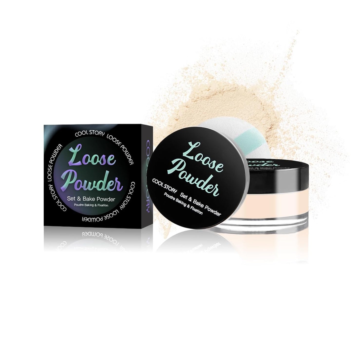 Loose Setting Powder, Bake Makeup Powder Full Coverage Matte Finish (Medium Tan, 6g/O.21oz)