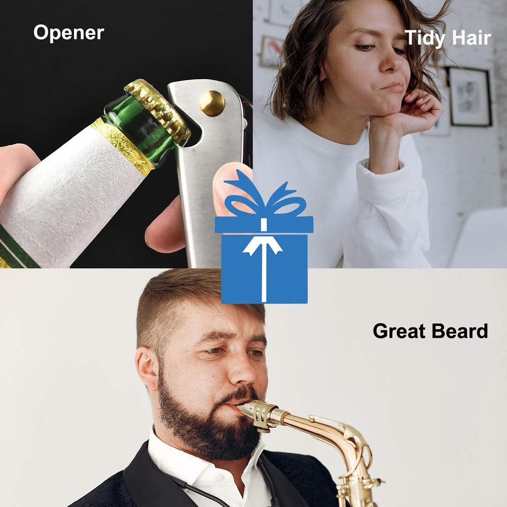 Stainless Steel Folding Comb, Pocket Comb for Men and Women, Silver