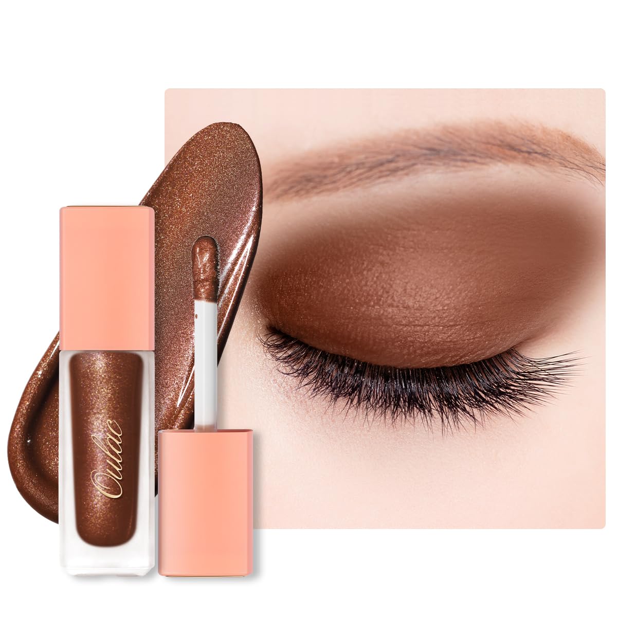 Oulac Matte Eye Shadow Matte Eyeshadow Coffe Eyeshadow Liquid Eye shadow Base& Cream Bronzer Duo| Buildable Smooth Eye Makeup, Wrinkle Resistant, Vegan, Cruelty-Free SA03