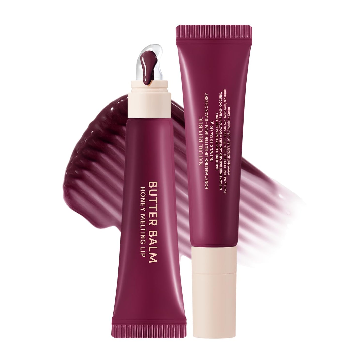 Nature Republic Honey Melting Lip Butter Balm | Hydrating Tinted Balm with Peptides, for Sheer &