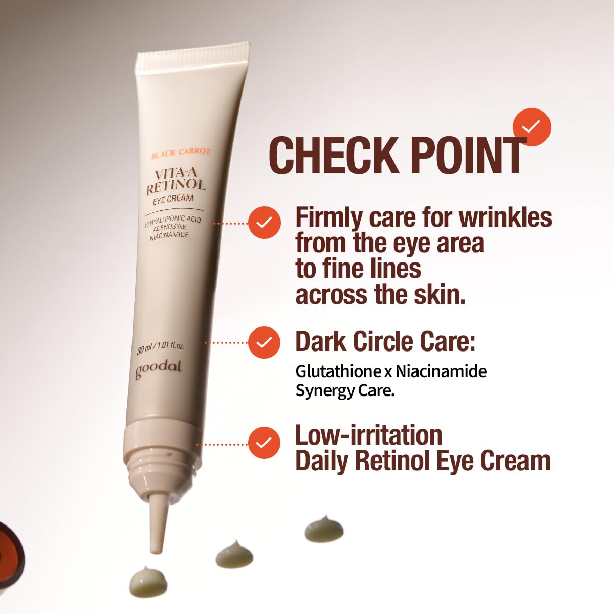 GOODAL Black Carrot Vita-A Eye Cream with Retinol, Daily Under Eye Cream, Smoothing & Hydrating
