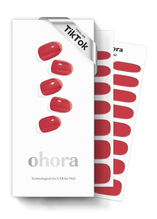 ohora Semi Cured Gel Nail Strips (N Tint Brick) - Red, Tint, Works with Any UV/LED Lamps