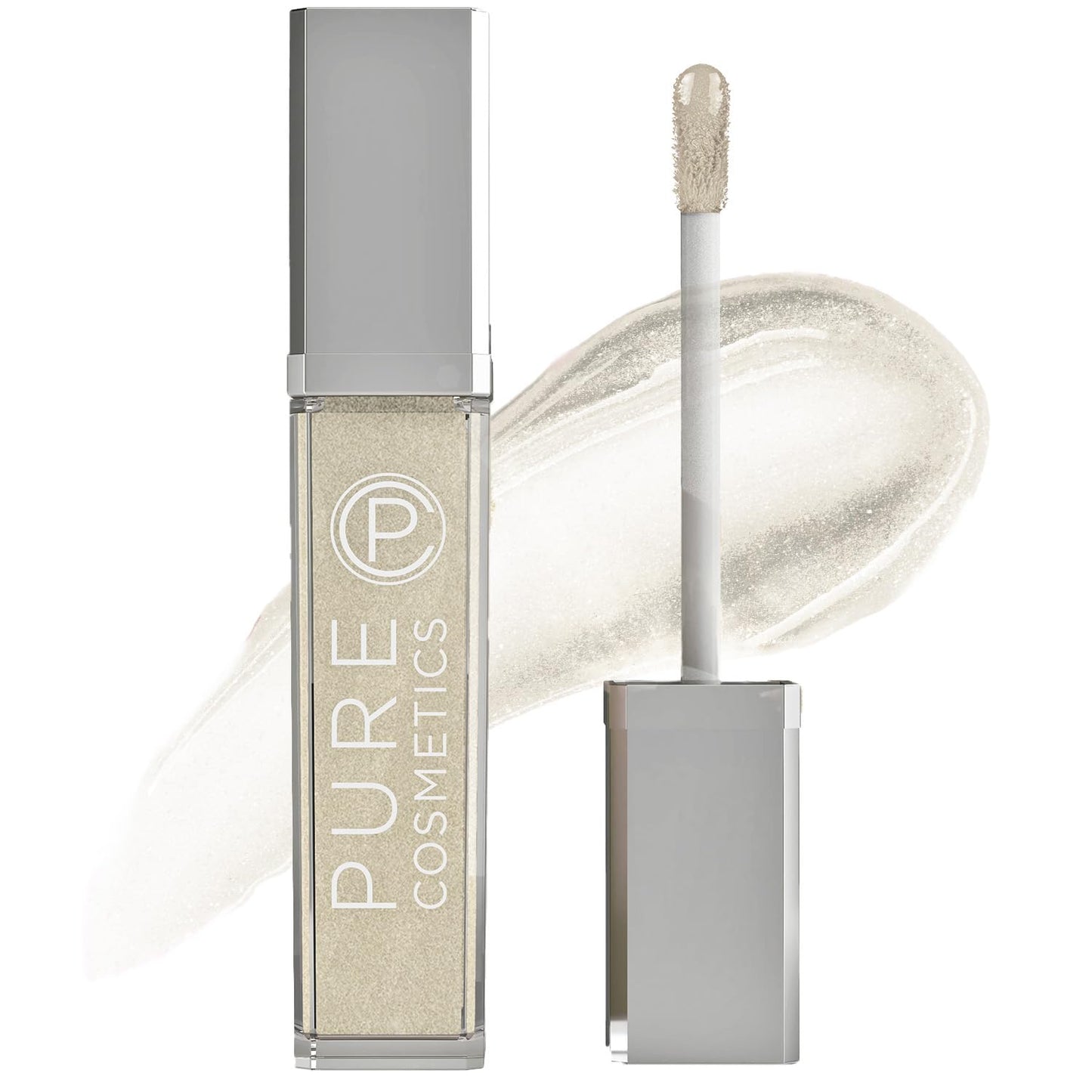 Pure Cosmetics Pure Illumination Lip Gloss - LED-lit Applicator w/Side Mirror - Non-Sticky, Moisturizing & Hydrating Lip Glosses - Soothes & Protects Dry Chapped Lips (Clear)