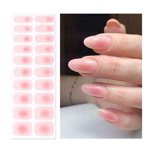 Semi Cured Gel Nail Strips | Built-In Gel Top Coat | UV Light Required | Salon Quality, Easy
