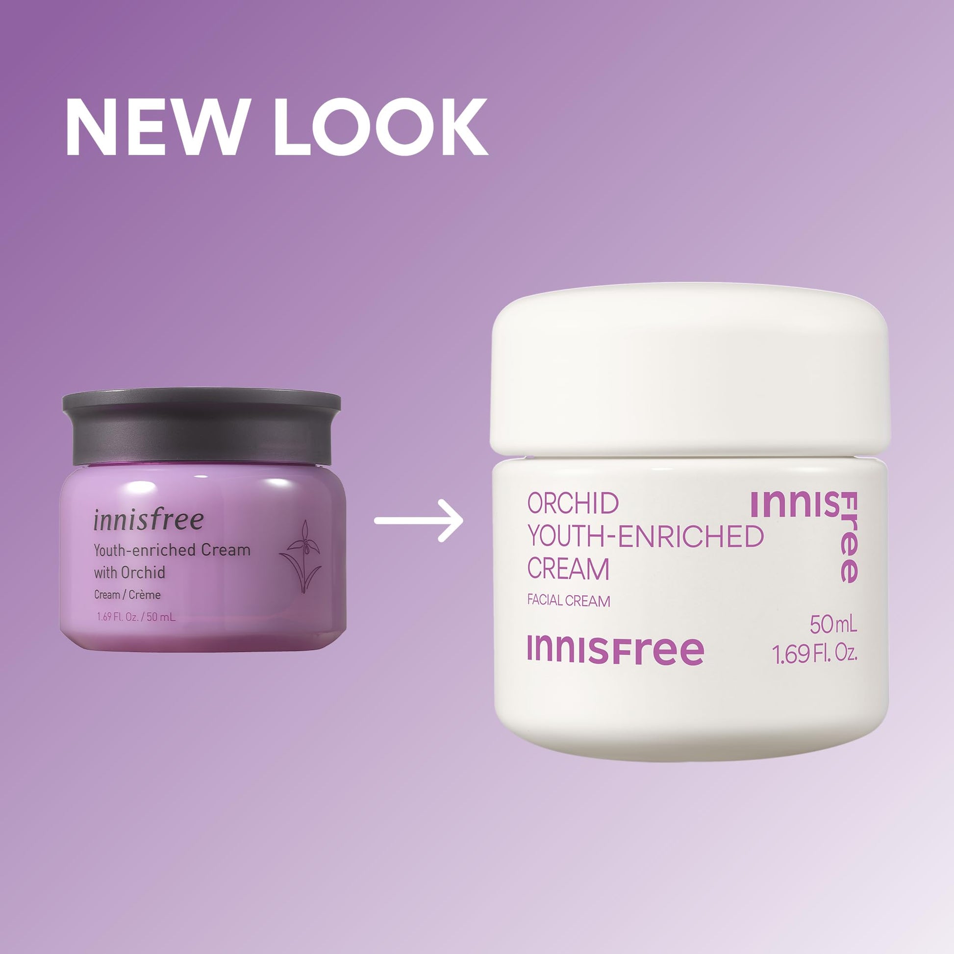 innisfree Orchid Youth‑Enriched Cream | Korean Firming Face Moisturizer with Hyaluronic Acid and