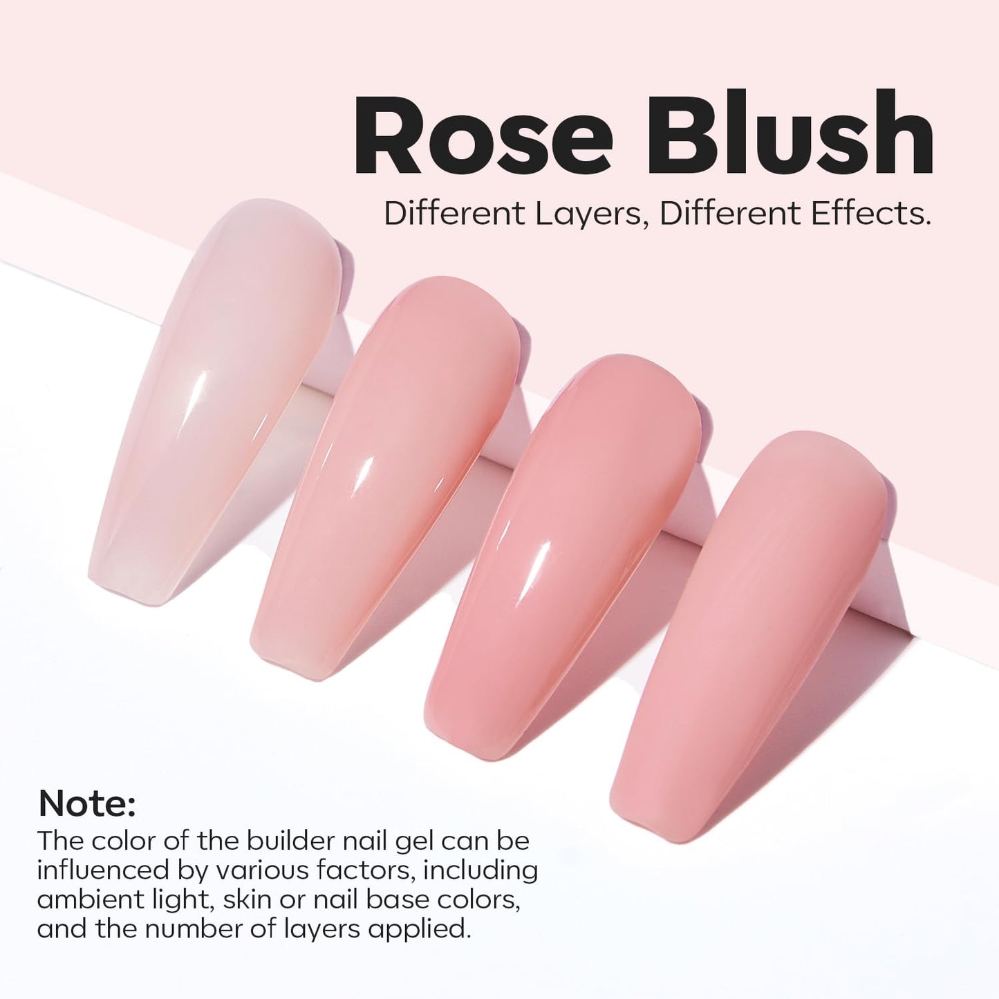 modelones Builder Nail Gel, 8-in-One Neutral Nude Pink Builder for Nail Thickening Apex Building, Rose Blush Pink Rubber Color Base LED Lamp Cured Strengthener Extend Hard Gel Polish for DIY Salon