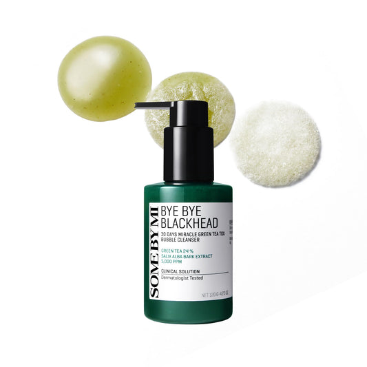 SOME BY MI Bye Bye Blackhead 30 Days Miracle Green Tea Tox Bubble Cleanser – 4.23oz, 120g – Korean