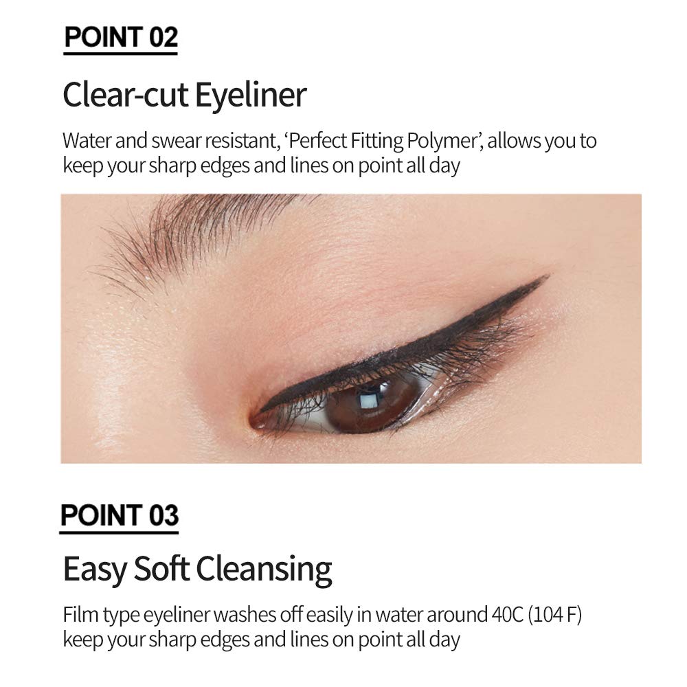 ETUDE Drawing Show Brush Liquid Eyeliner, Brown, Waterproof