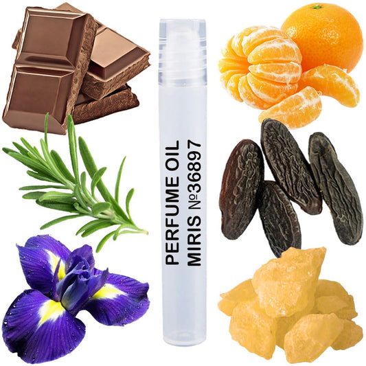 MIRIS Perfume Oil No. 36897, Inspired by Amyris Homme, Long-Lasting Men Roll-On, Rollerball 0.34 Fl Oz / 10 ml