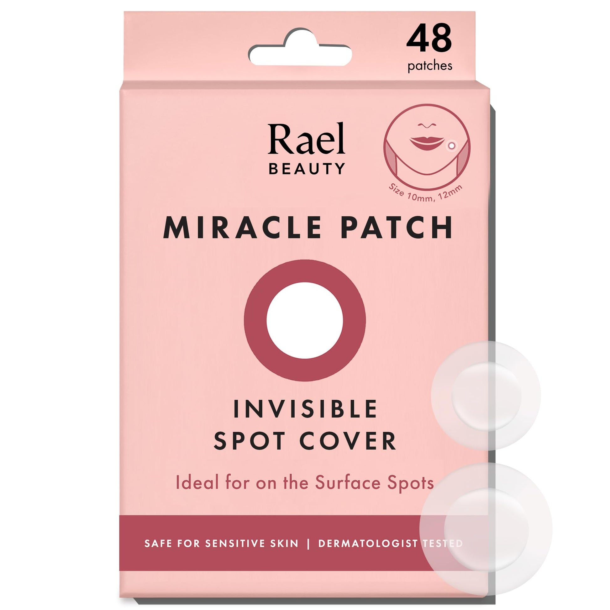 Rael Miracle Invisible Spot Cover Hydrocolloid Acne Pimple Patches (48 Ct)