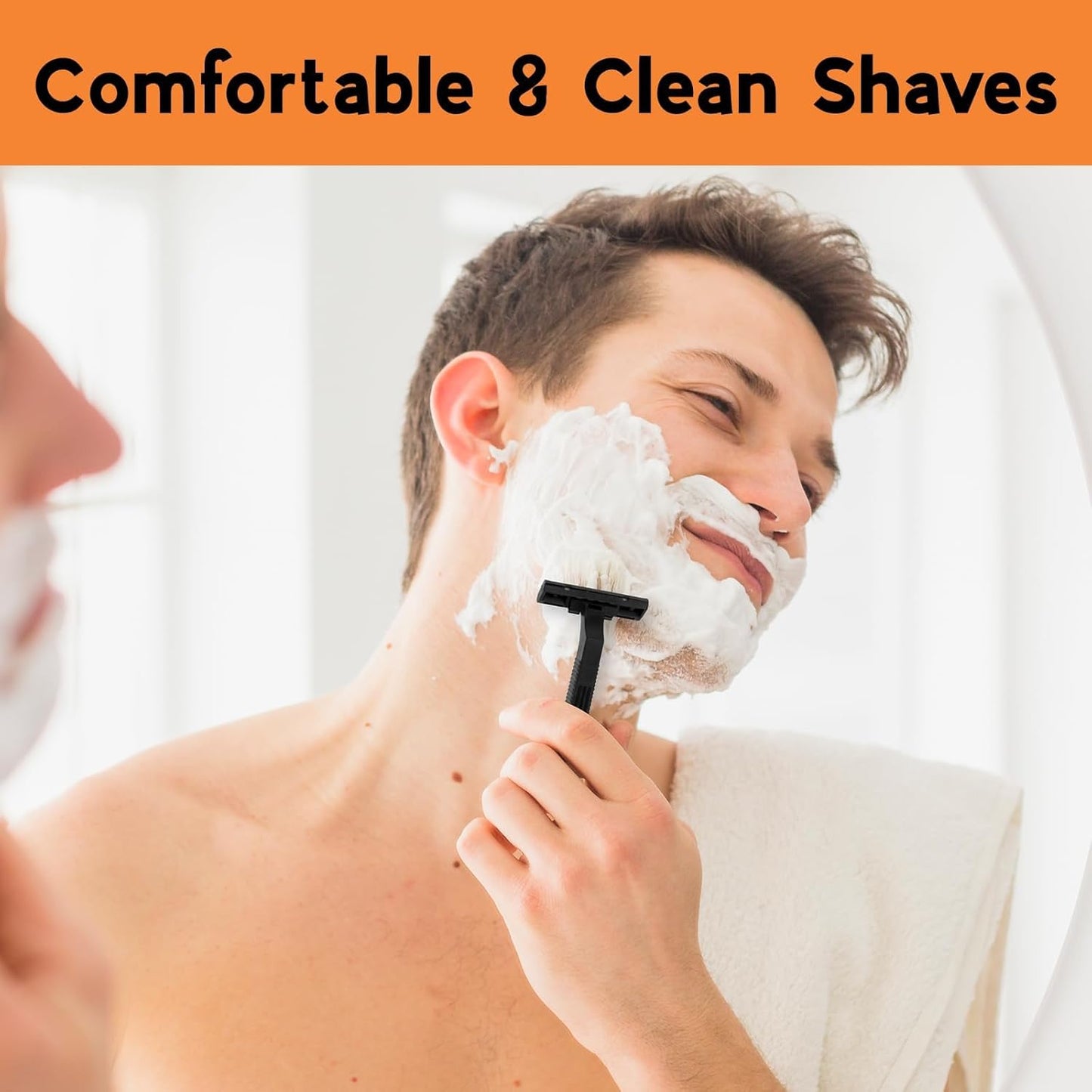 CXYARY 550 Pcs Twin Blade Disposable Razors With Clear Safety Cap, Shaving Razors Bulk for Men &Women, Stainless Steel Blade, Multipurpose Portable Shave Razor for Bathing Hotel Travel, Black