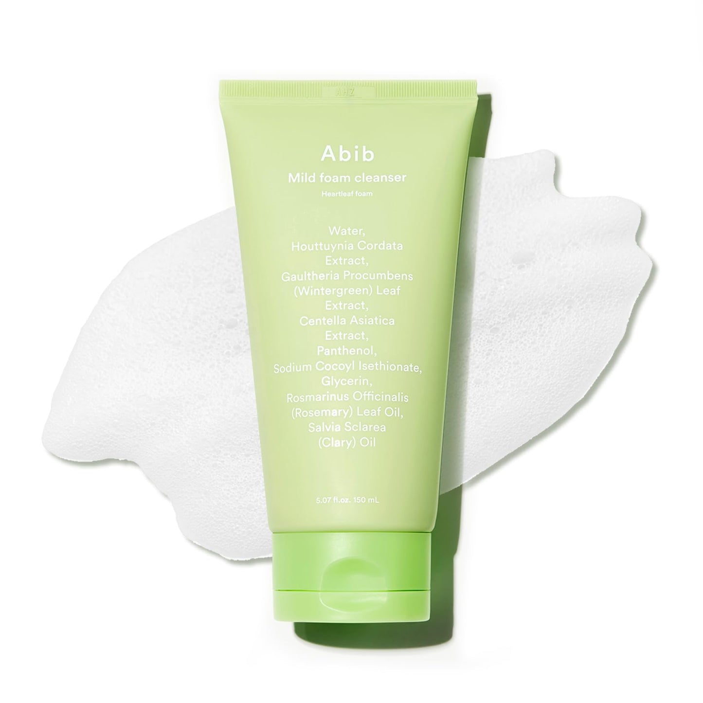 Abib Mild Foam Cleanser Heartleaf Foam 5.07 fl.oz, Low pH Koreran Face Wash for Sensitive Skin