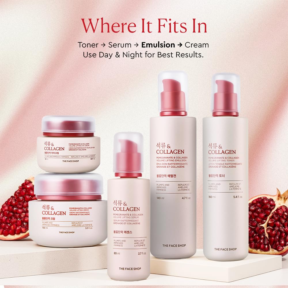 The Face Shop Pomegranate & Collagen Volume Lifting Emulsion | Deep Revitalizing Emulsion for