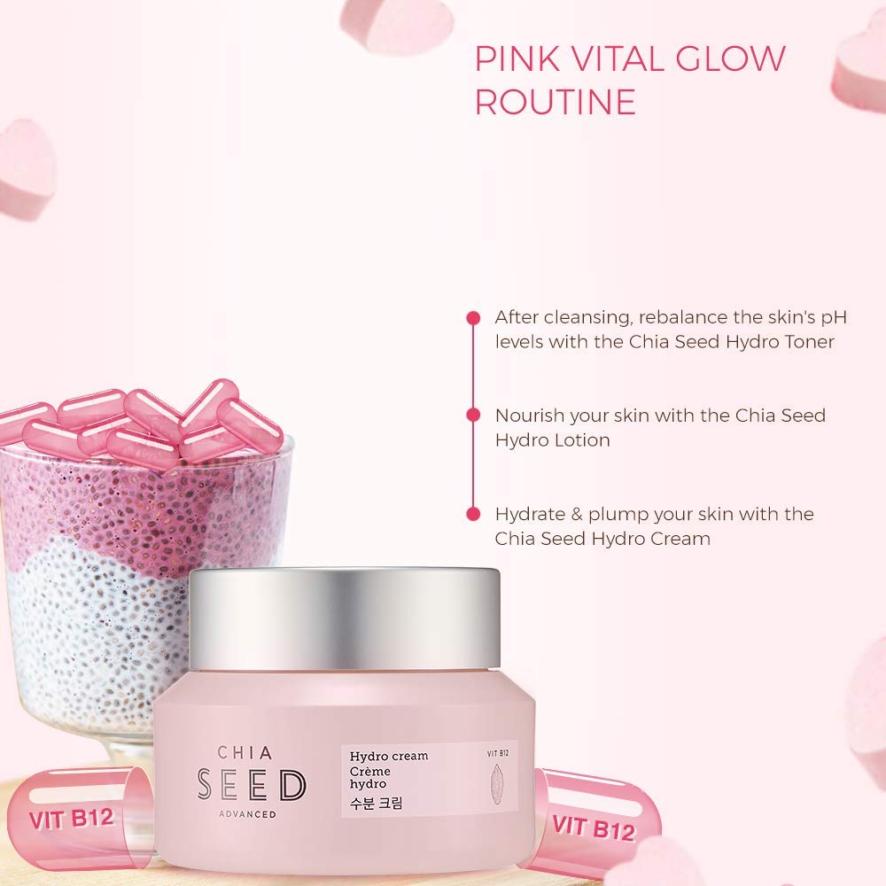 The Face Shop Chia Seed Advanced Hydro Cream | Concentrated Gel Type Hydrating Cream with Instant