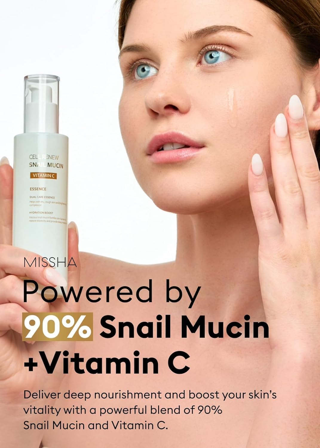 MISSHA Cell Renew Snail Mucin Vitamin C Korean Essence Serum 3.38 oz