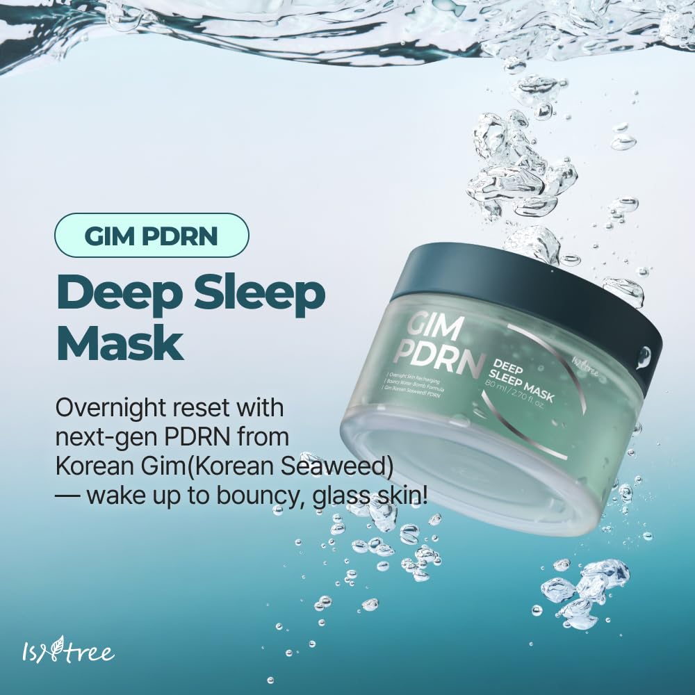 IsNtree Gim PDRN Deep Sleep Mask 80ml, 2.7 fl oz | Korean SEAWEED Skincare Sleeping Mask gel |