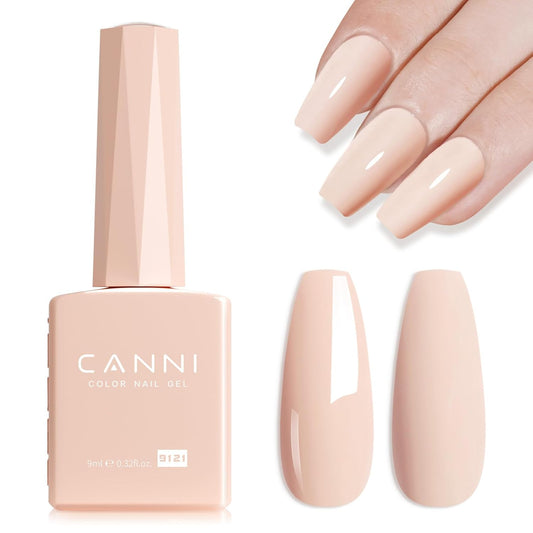 CANNI Nude Pink Gel Nail Polish – 0.3oz Sheer Skin Tone Color, Glossy Soak-Off UV/LED Nail Gel for