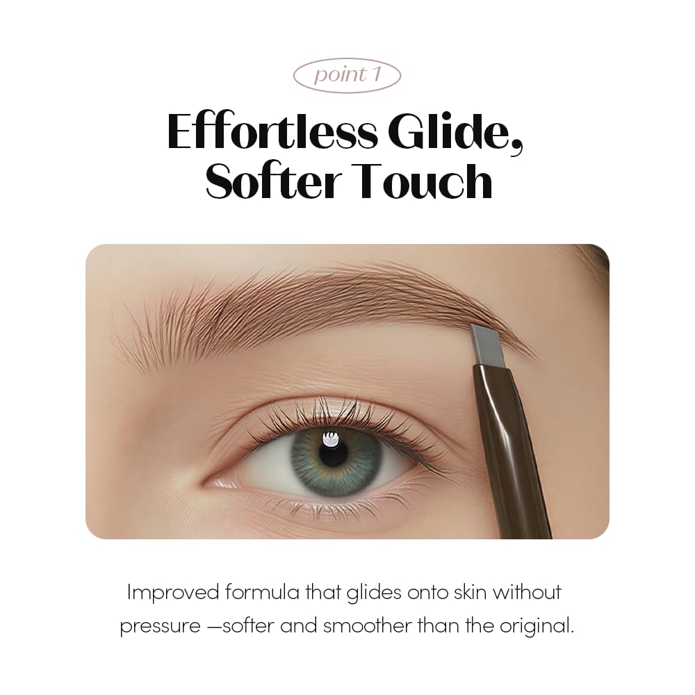 ETUDE Drawing Eye Brow Pro (Ash Brown) Eyebrow Pencil for women, Microblading, Long Lasting, Soft