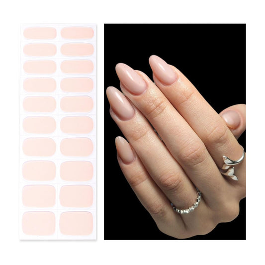 Semi Cured Gel Nail Strips | Built-In Gel Top Coat | UV Light Required | Salon Quality, Easy