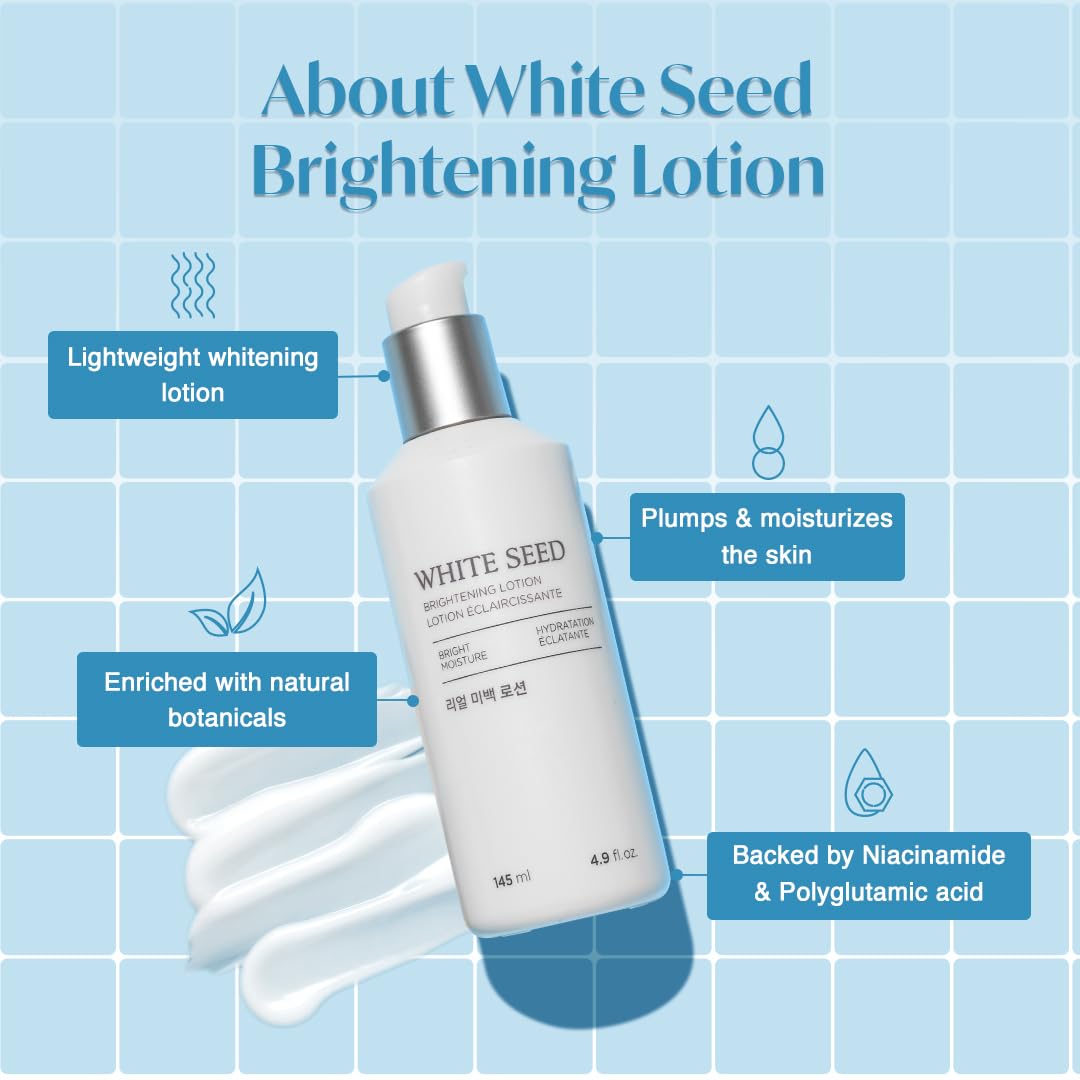 The Face Shop White Seed Brightening Lotion Face Moisturizer - Targets Dark Spots, Dullness and