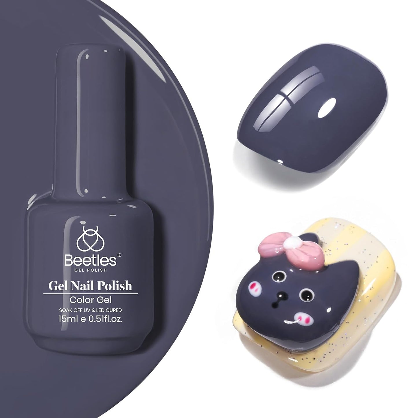 beetles Navy Blue Gel Polish - 15ML Crown Blue Borealis Gel Polish Soak Off Nail Art Manicure Salon DIY Uv Lamp Nail Design Decoration at Home