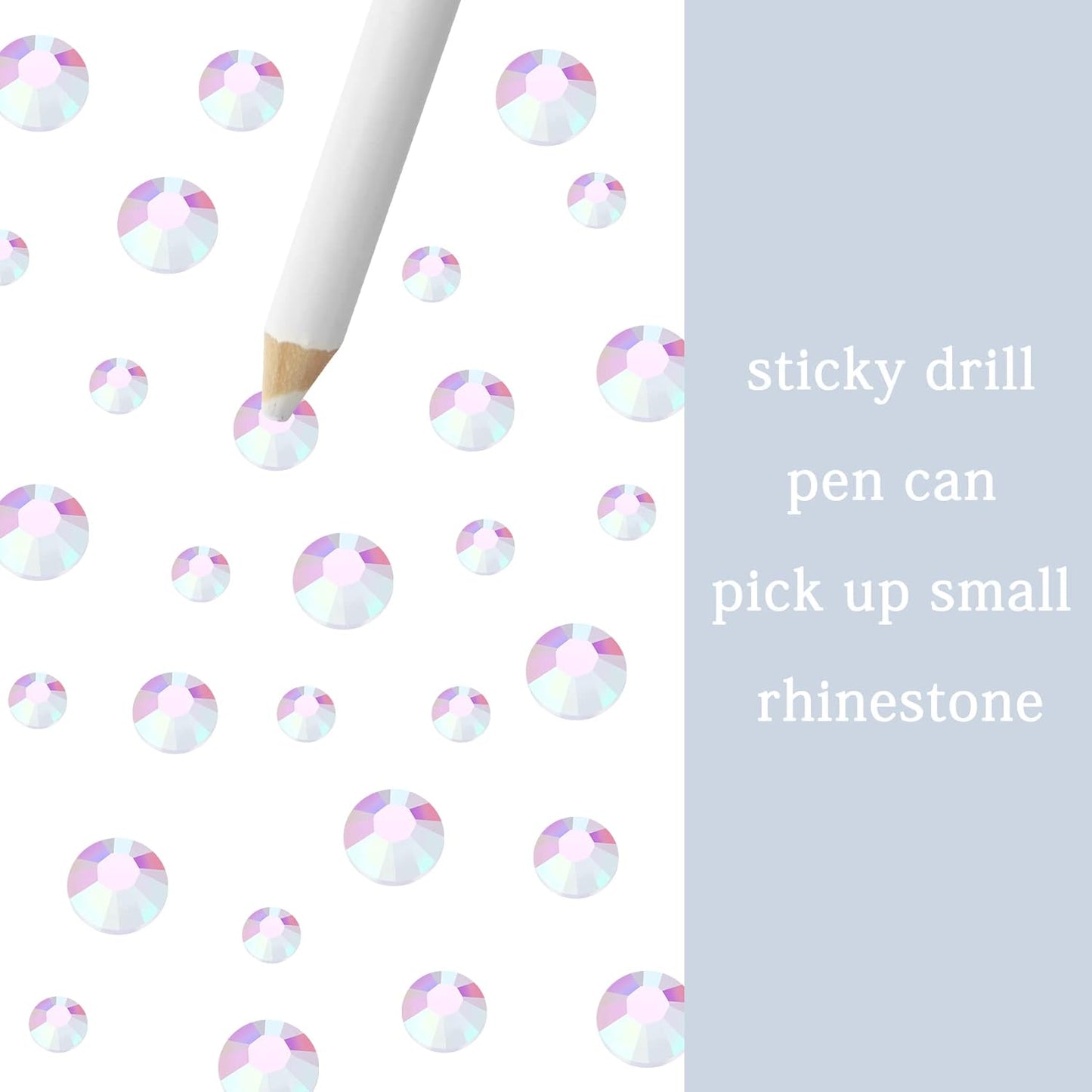 Multi Size 3mm 4mm 5mm Rhinestones Set for Nails Crafts White Non Hotfix Rhinestones Nail Gems Rhinestone Jelly AB&Round Flat Back Resin Rhinestone for Makeup Clothes Shoes Eyes Bottles Crafts