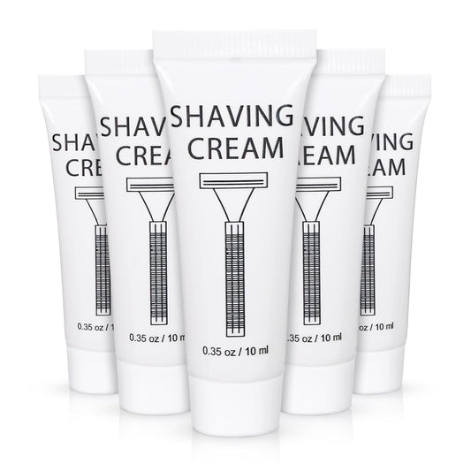 Pack of 100 Disposable Shaving Cream Bulk, Individually Wrapped, 10g/0.35 oz, Travel Size Hotel
