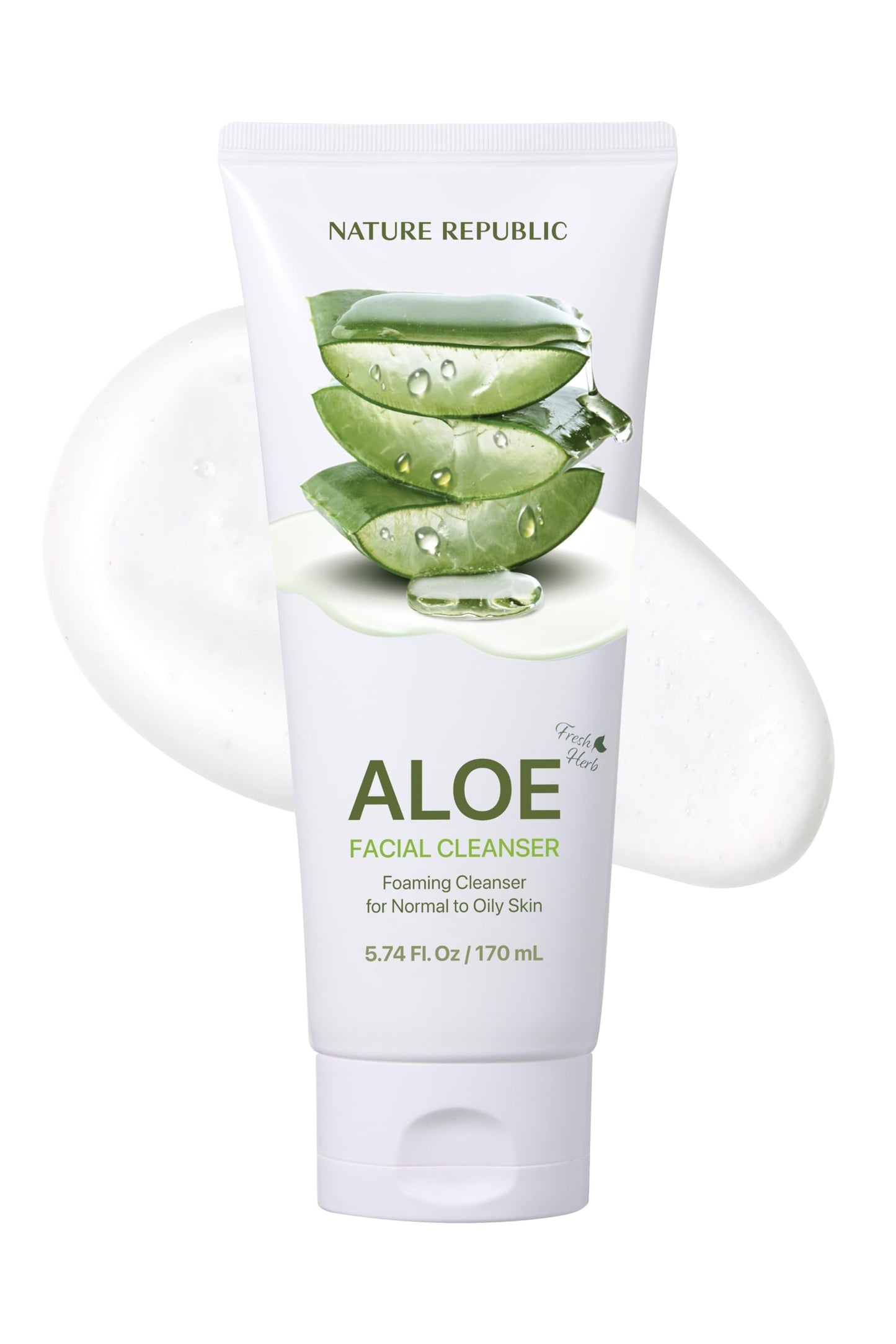 Nature Republic Fresh Herb Aloe Cleansing Foam | Hydration & Moisturizing daily Makeup Remover