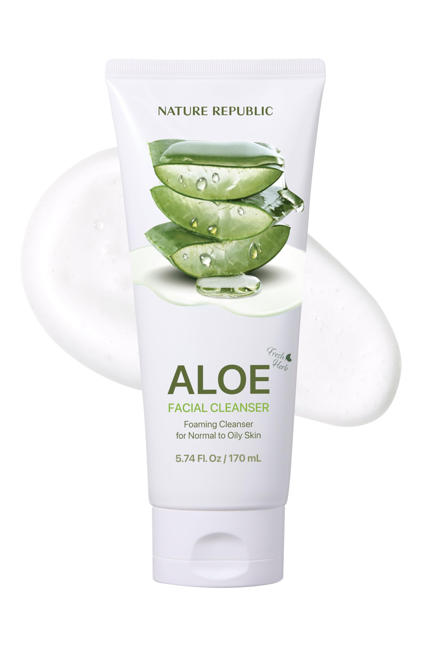 Nature Republic Fresh Herb Aloe Cleansing Foam | Hydration & Moisturizing daily Makeup Remover