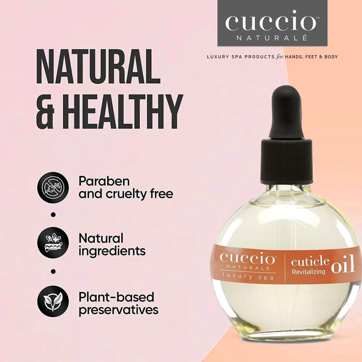 Cuccio Naturale Sweet Almond Revitalizing Cuticle Oil, Lightweight Fast-Absorbing Hydrating Nail &