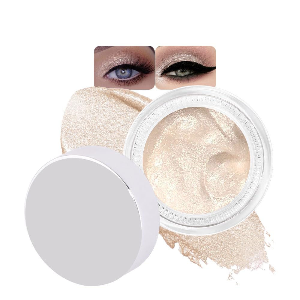 Monochrome Glitter Eyeshadow Palette,Single Champagne Gold Shimmer Eyeshadow,Long-Lasting Sheer Eye Makeup With A Sparkle Finish,Smooth Formula,Vegan & Cruelty-Free